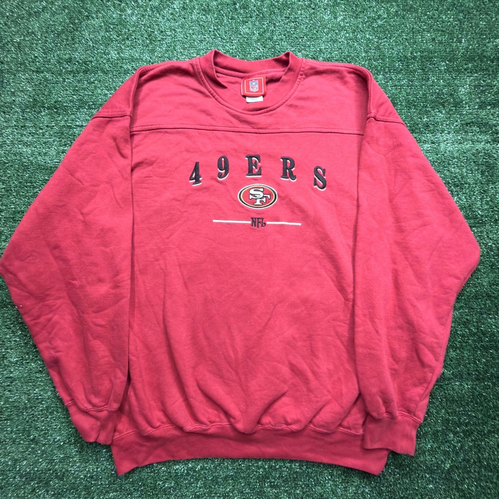 Vintage Y2K 2000s NFL San Francisco 49ers Embroidered Crewneck Sweatshirt Red XL
